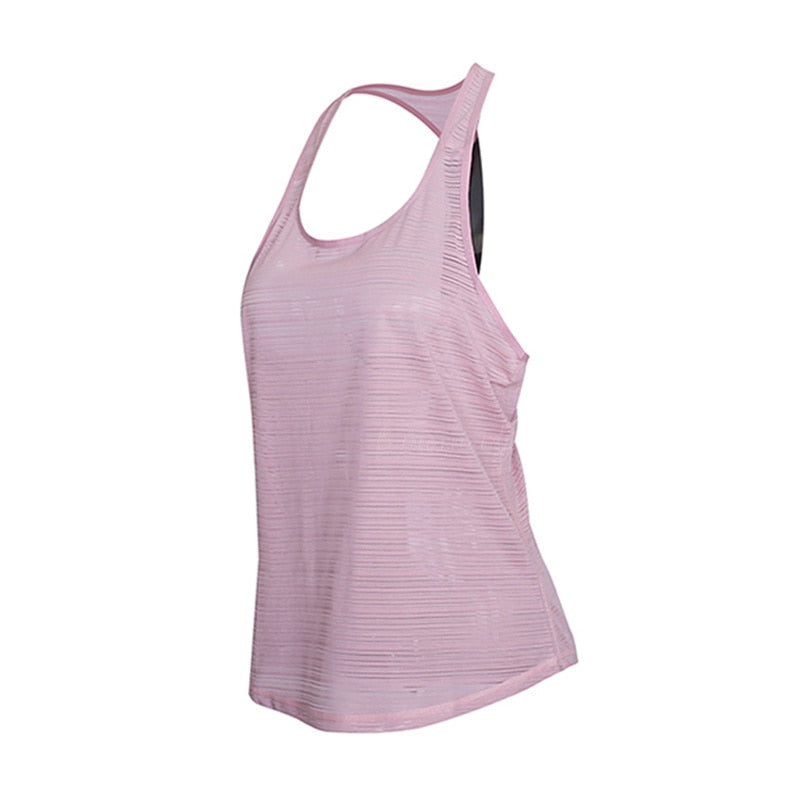 Women Sleeveless Gym Tank Top Pink