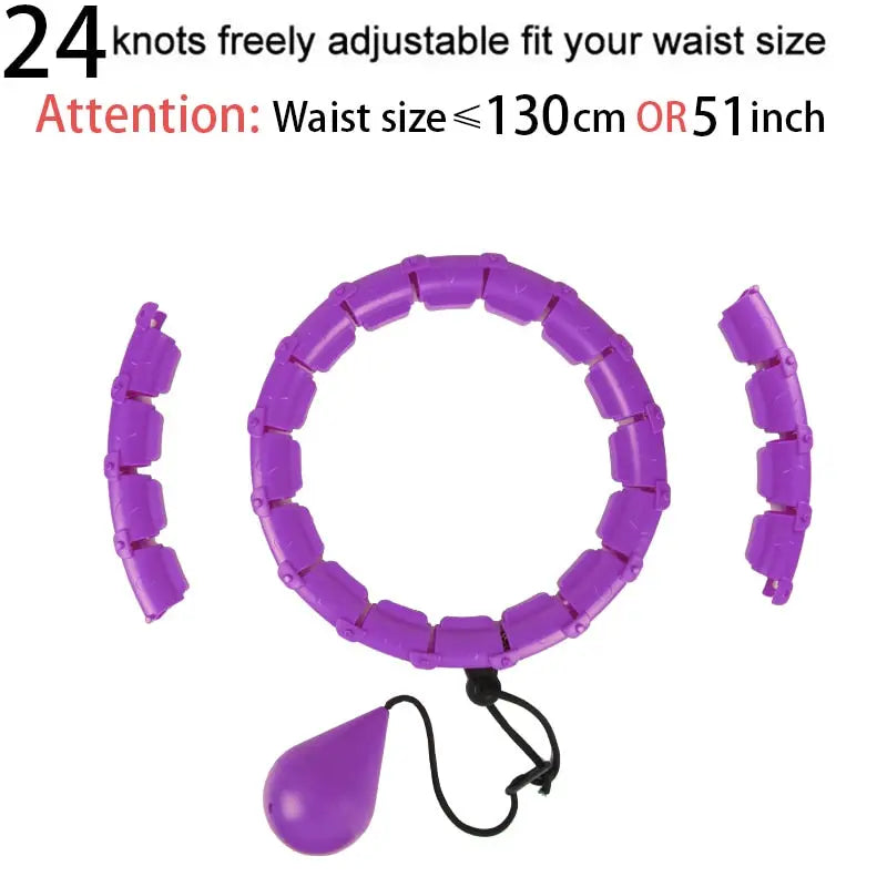 Adjustable Hula Hoops Waist Training Ring 24 sections purple