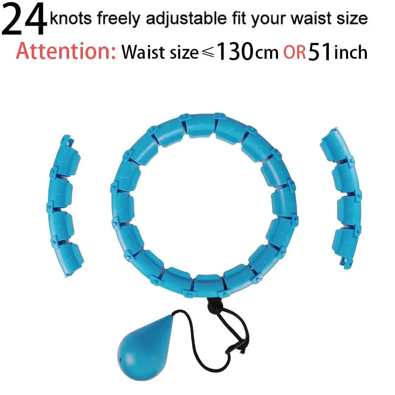 Adjustable Hula Hoops Waist Training Ring 24 sections blue