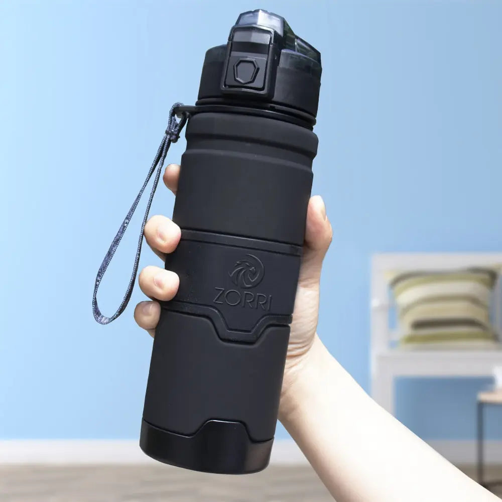 BPA Free Plastic Sports Water Bottle Black