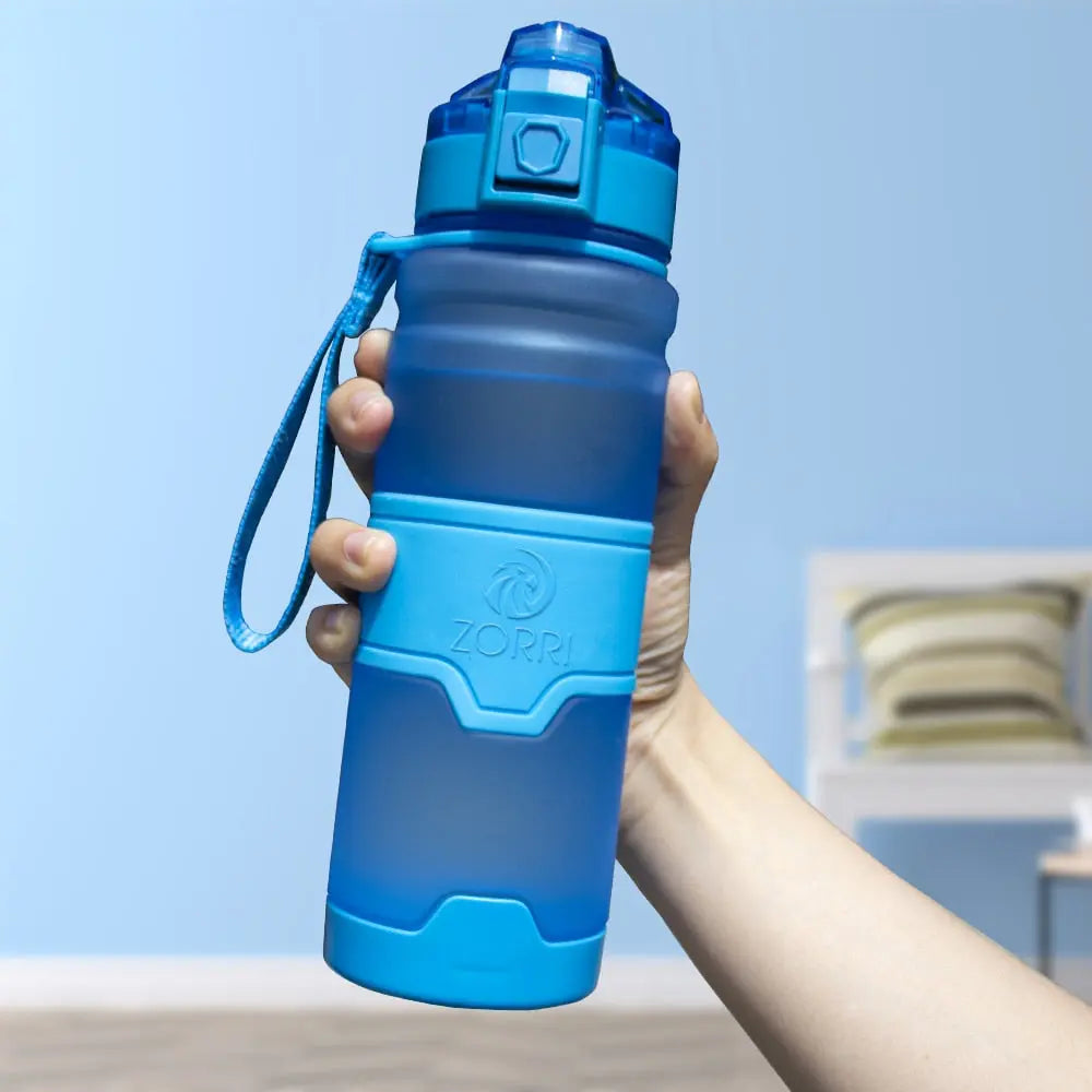 BPA Free Plastic Sports Water Bottle Blue