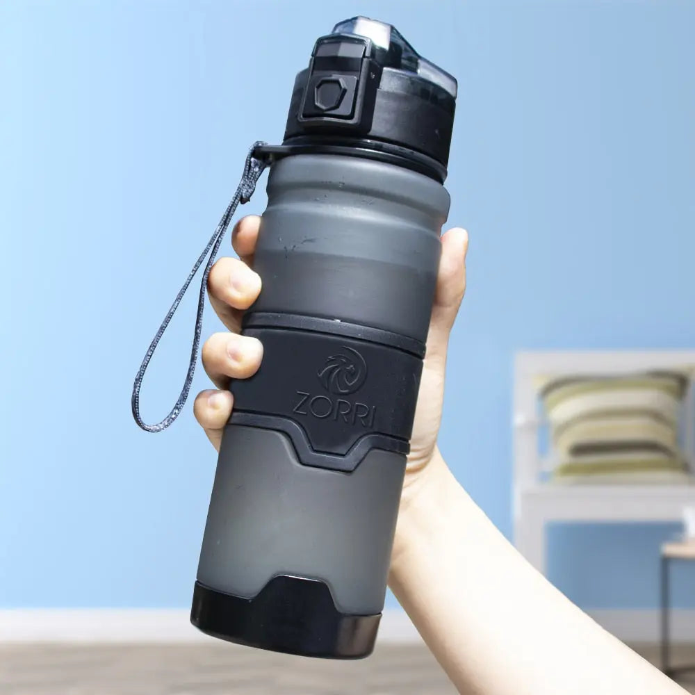 BPA Free Plastic Sports Water Bottle Grey