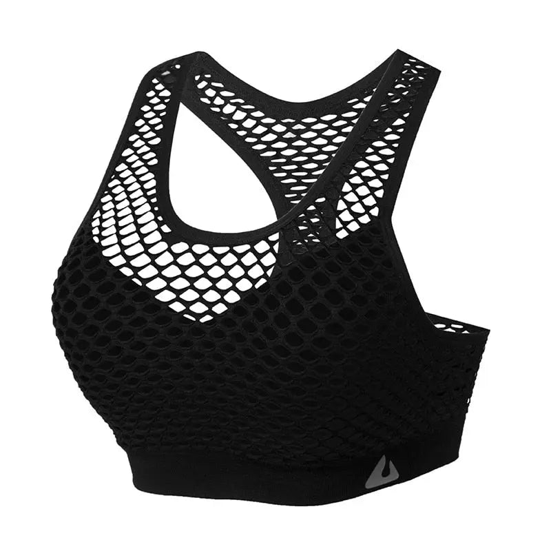 Breathable Sexy Running Yoga Bra black