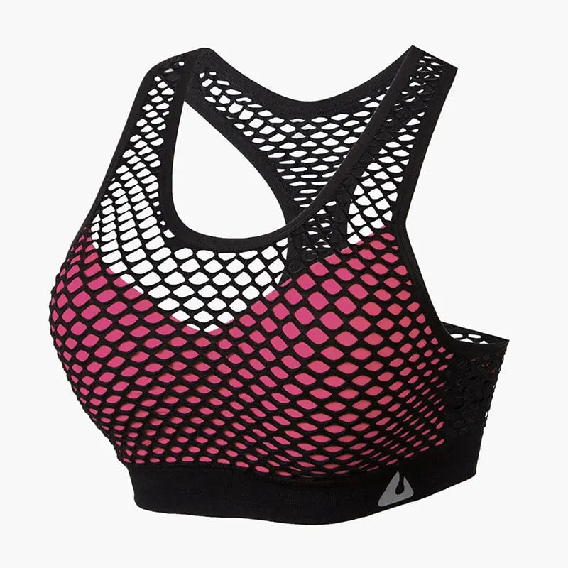 Breathable Sexy Running Yoga Bra pink