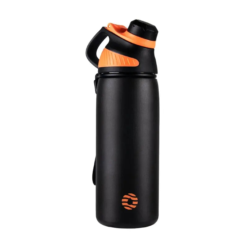 Double Wall Vacuum Flask With Magnetic Lid Black