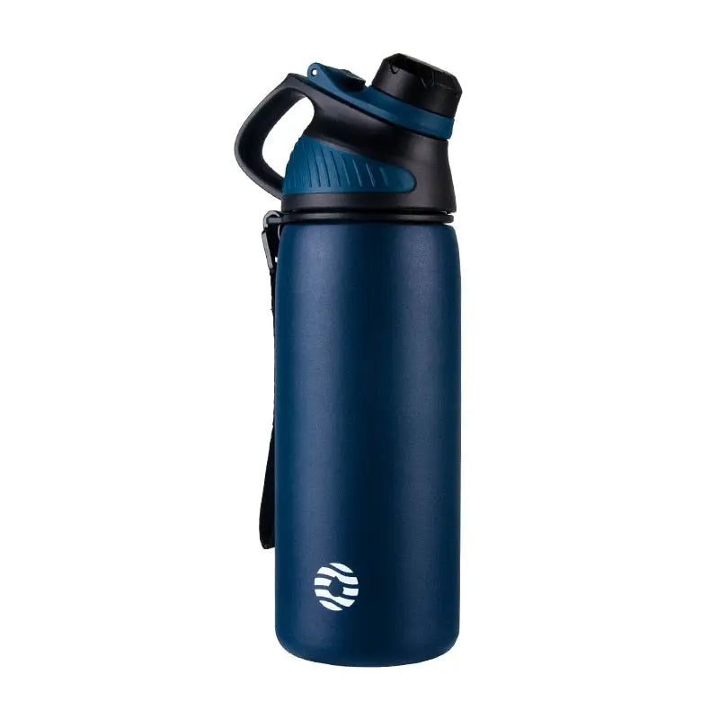 Double Wall Vacuum Flask With Magnetic Lid Dark Blue