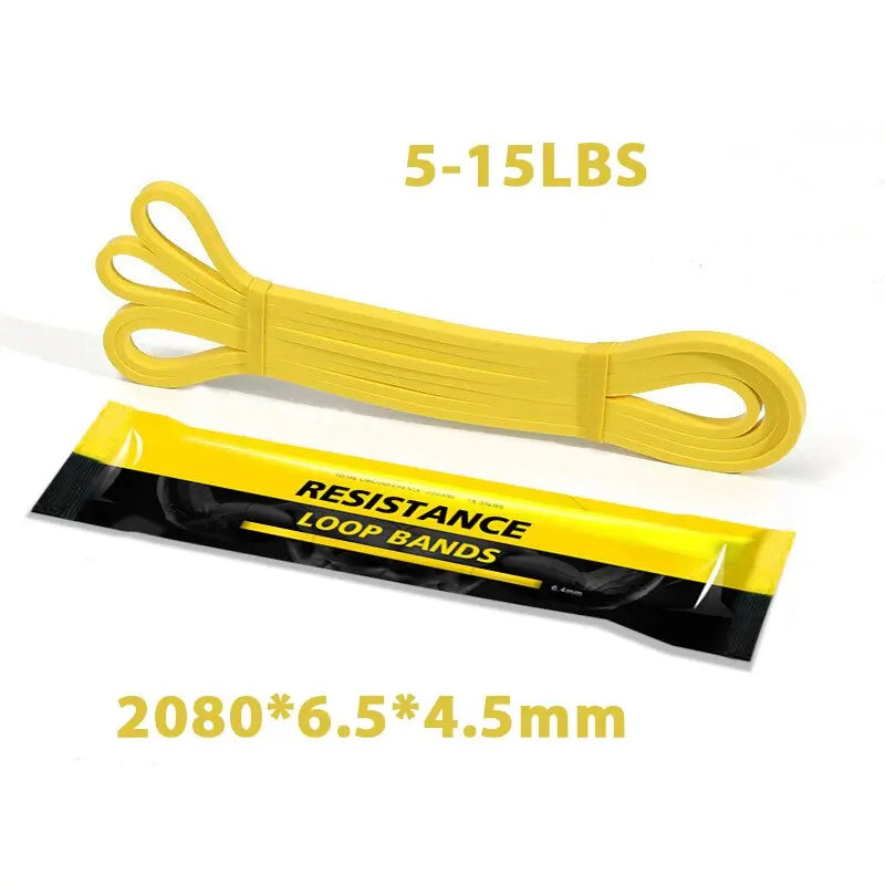 Fitness Pull Up Elastic Bands 15LB Yellow