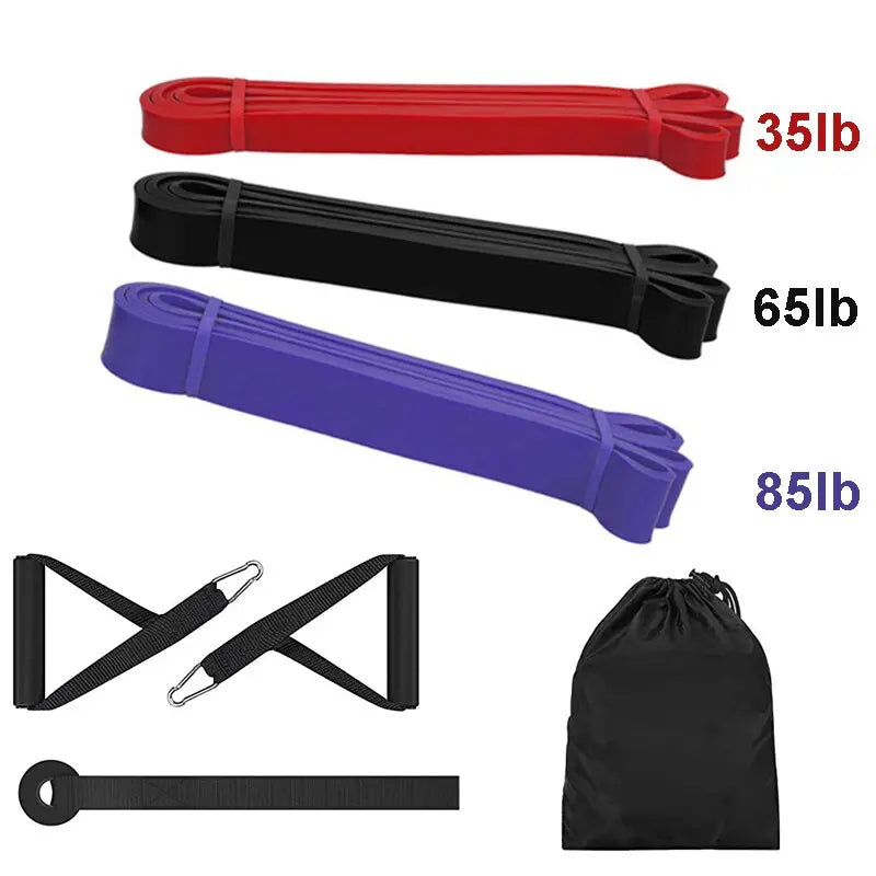 Fitness Pull Up Elastic Bands 3 pcs B with handle
