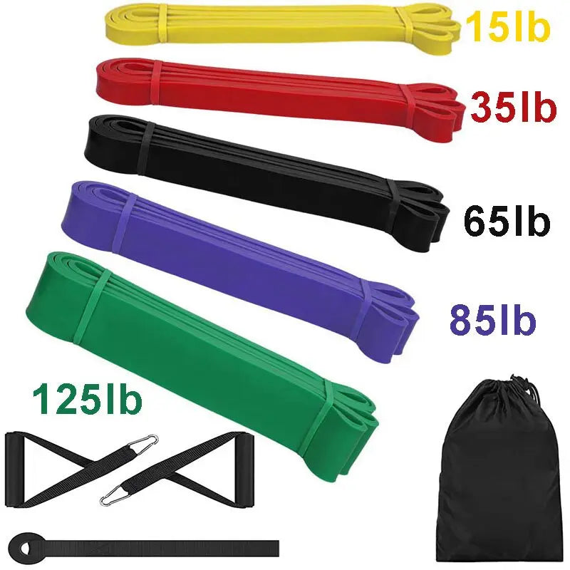 Fitness Pull Up Elastic Bands 5 pcs with handle