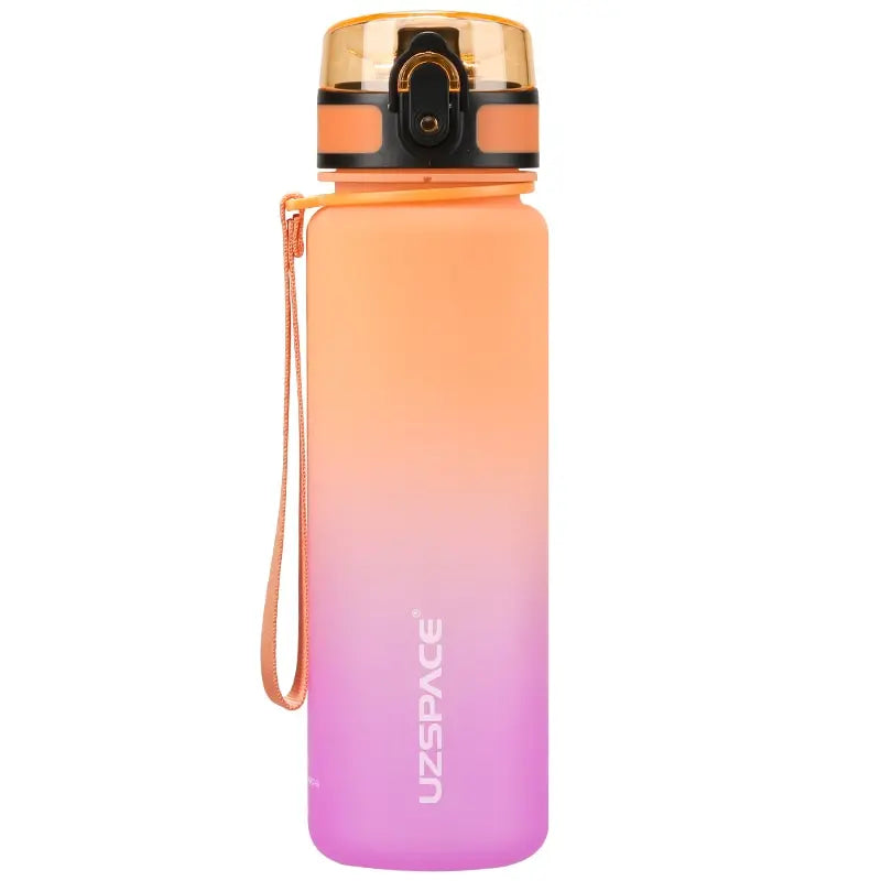 Gradient Plastic Frosted Sports Water Bottle Orange and Purple