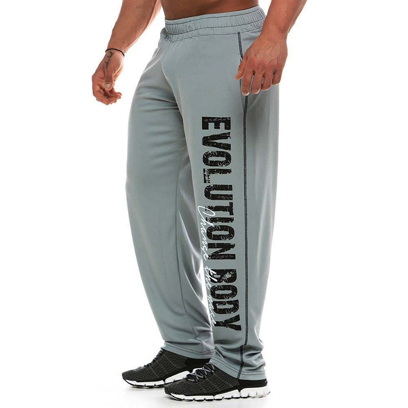 Mens Loose Jogging Pants Thin gray