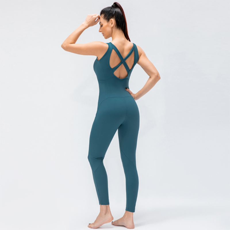 Women High Stretch Soft Nylon Gym Suit dark-green