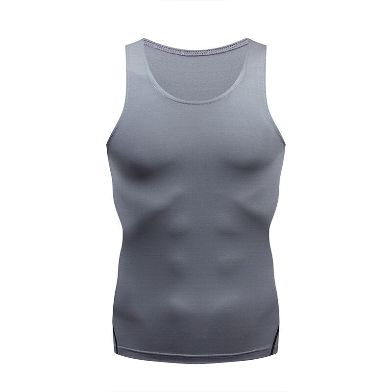 Men Fitness Workout Sleeveless Tank Top gray