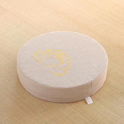 Yoga Meditation Cushion Backrest Pillow White Embroidery 40x6cm