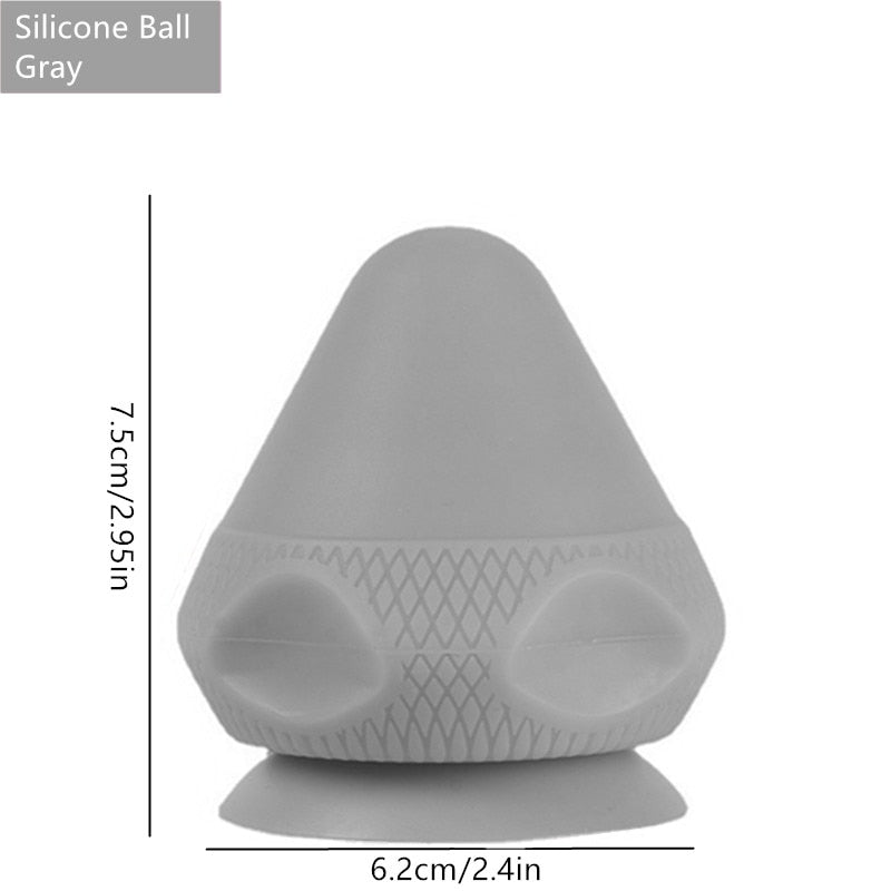 Silicon Massage Ball with Suction Cup A Grey