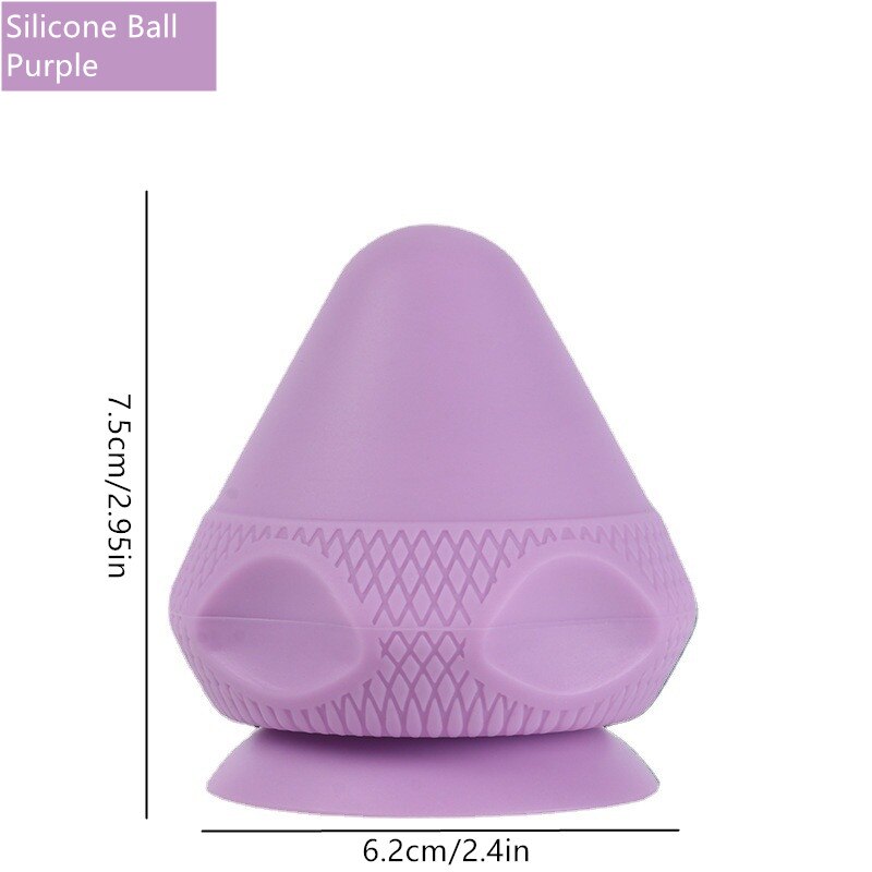 Silicon Massage Ball with Suction Cup A Purple