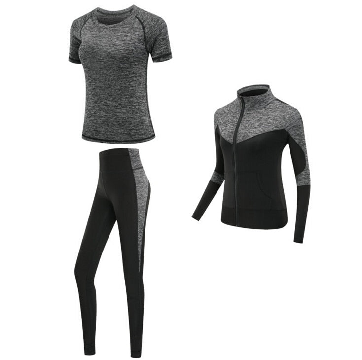 Quick dry women sportswear 4PCS set 3 piece set k