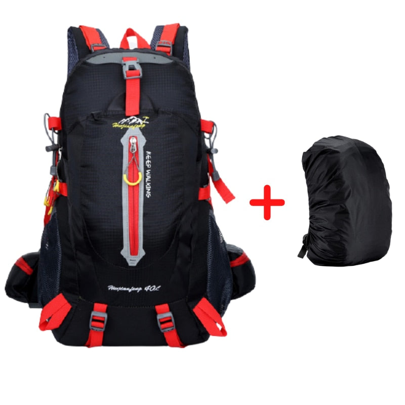 Waterproof Climbing Rucksack Backpack B-RED with Raincover 30 - 40L