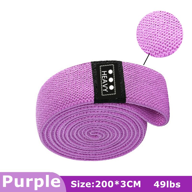 Gym Assist Leg Exercise Resistance Bands Purple(200X3cm)49lb