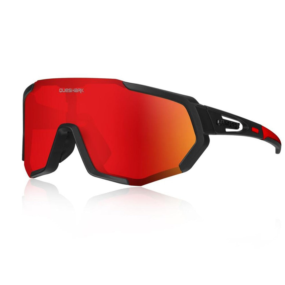 Women Men Mirror Cycling Sunglasses Black Red One Size