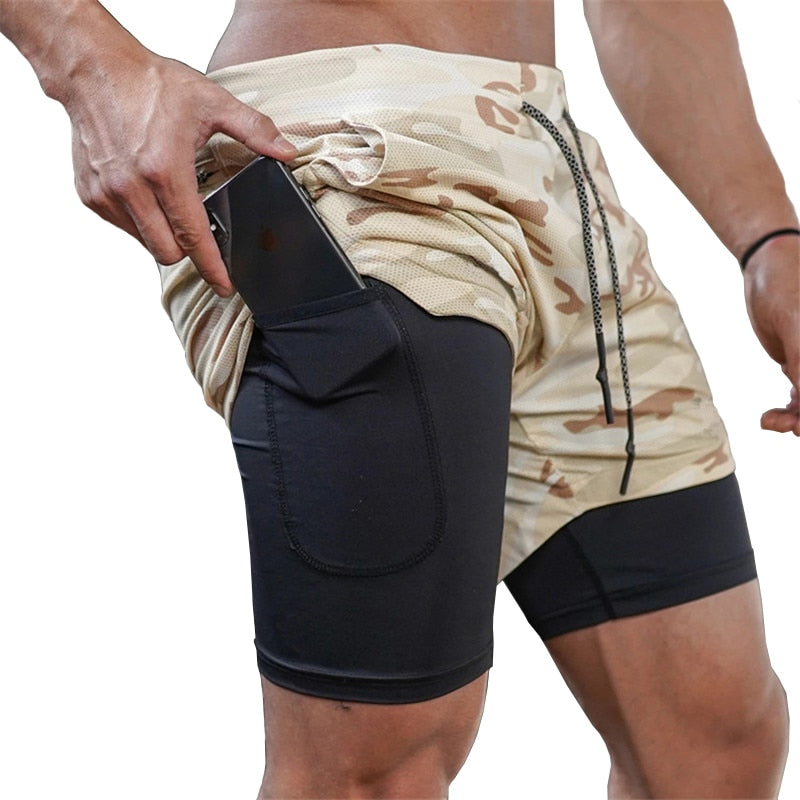 2 IN 1 Men Sports Shorts