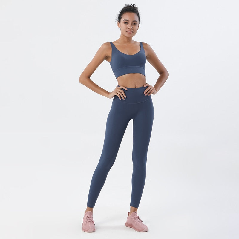 Women Gym Nylon Tracksuits Navy Blue