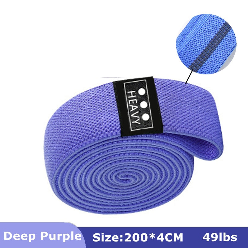 Gym Assist Leg Exercise Resistance Bands purple(200X4cm)49lb