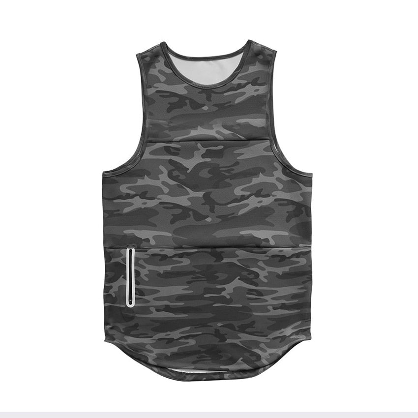 Men Camouflage GYM Tank Top gray camo