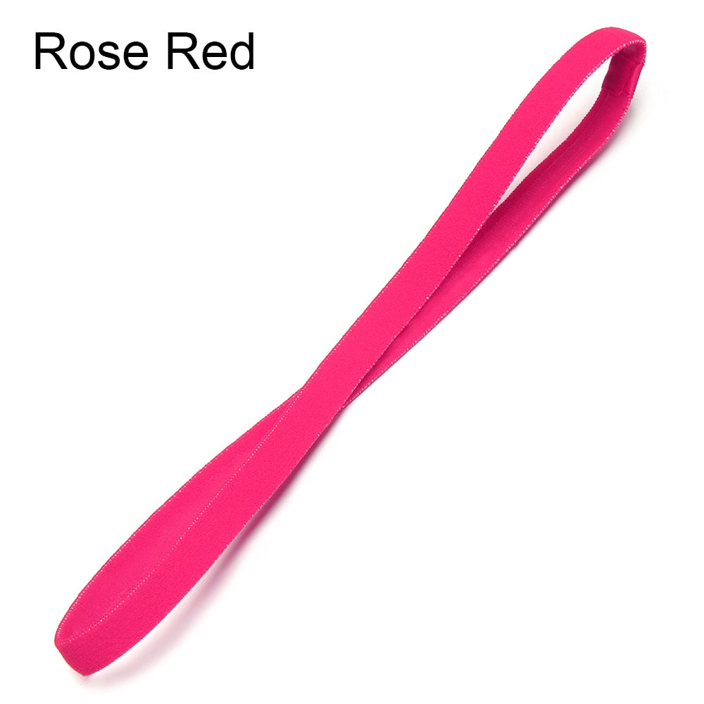 Anti-slip Elastic Plastic Yoga Hair Bands rose red