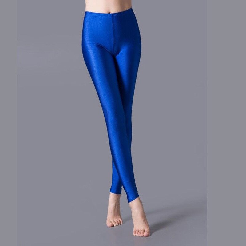 New Spring Solid Candy Neon Leggings Sapphire One Size