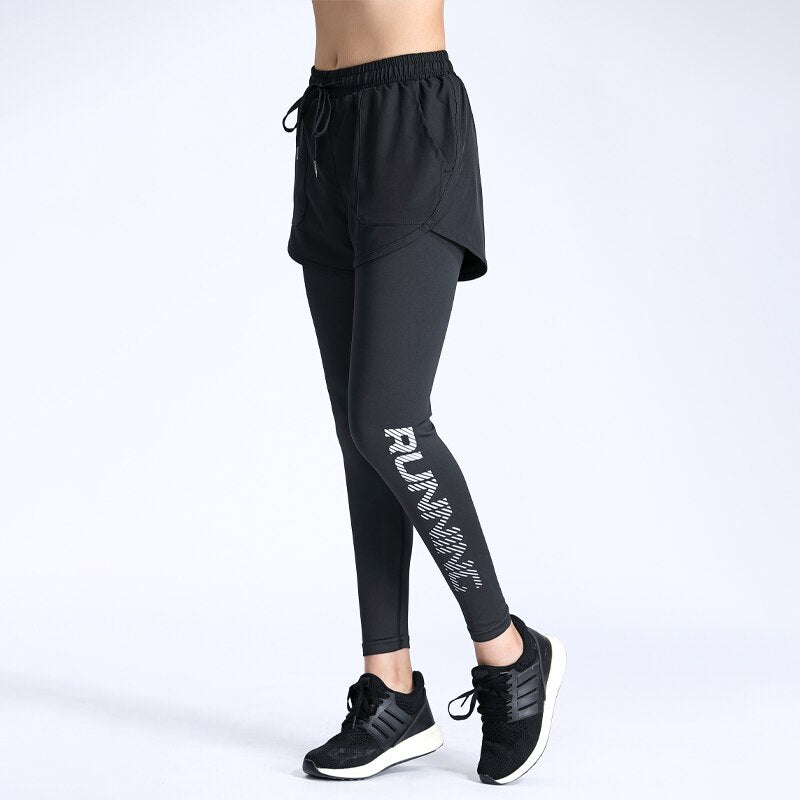 Women 2 In 1 Yoga Trousers black