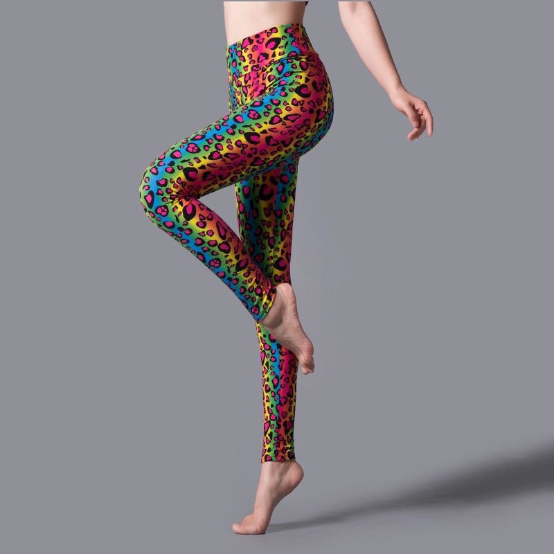 Women Leopard Print Gym Pants Color Leopard