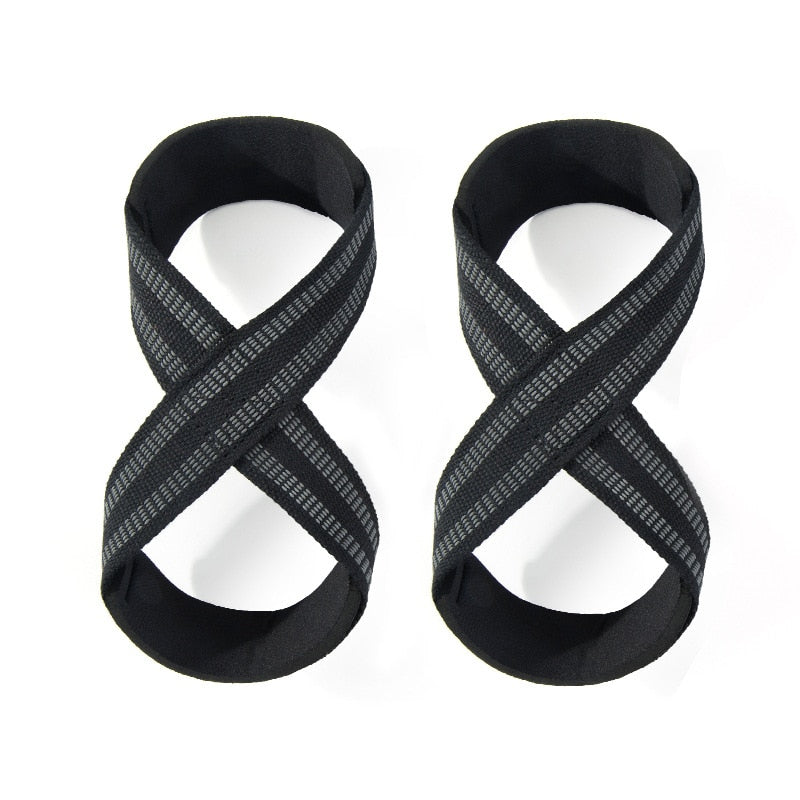 Figure 8 Weight Lifting Straps black Figure 8