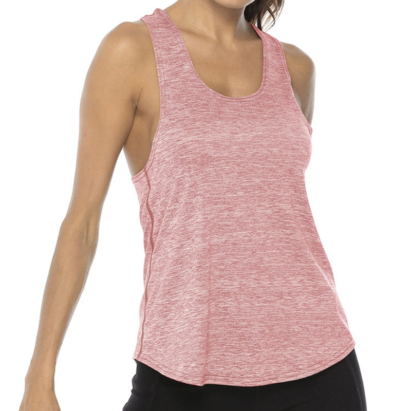 Women Athletic Fitness Sport Tank Tops pink