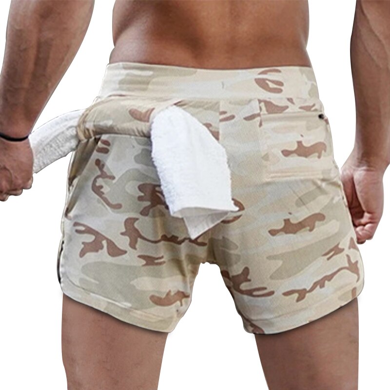 Double-deck Quick Dry Camo GYM Shorts Single layer camo2