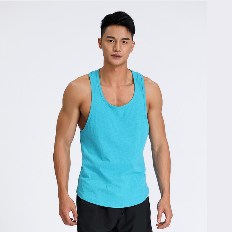 Men Gym Sleeveless Shirt MW1603-Sky-Blue