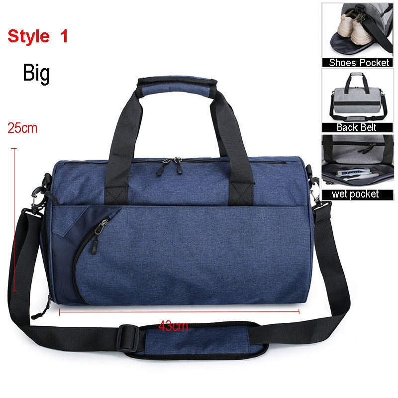 Men Gym Travel Sport Bags Style 1 Blue
