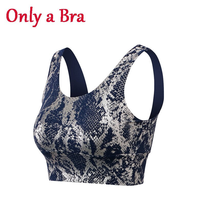 Women Snake Pattern Gym Set Blue A Bra