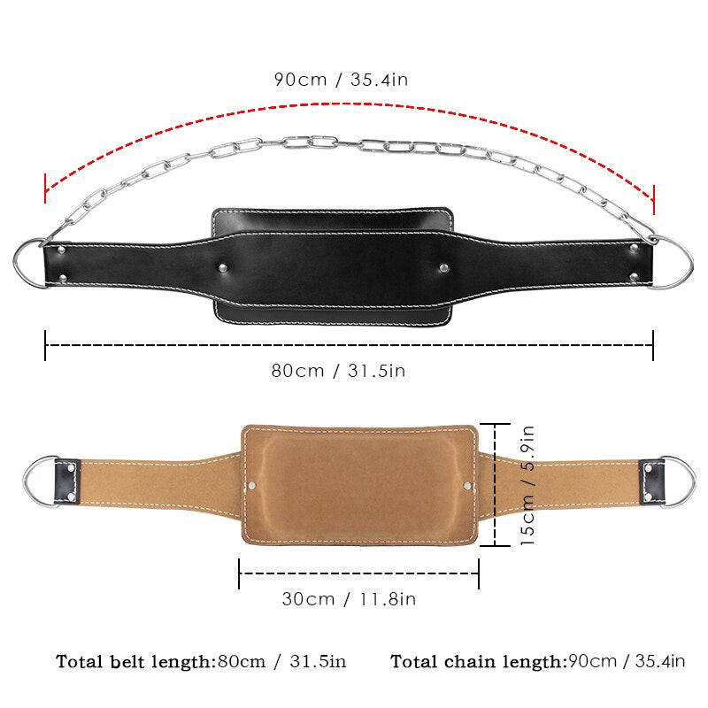 Up Leather Weight Lifting Belt