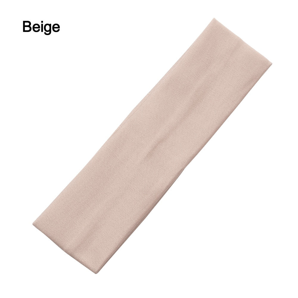 Anti-slip Elastic Plastic Yoga Hair Bands C beige