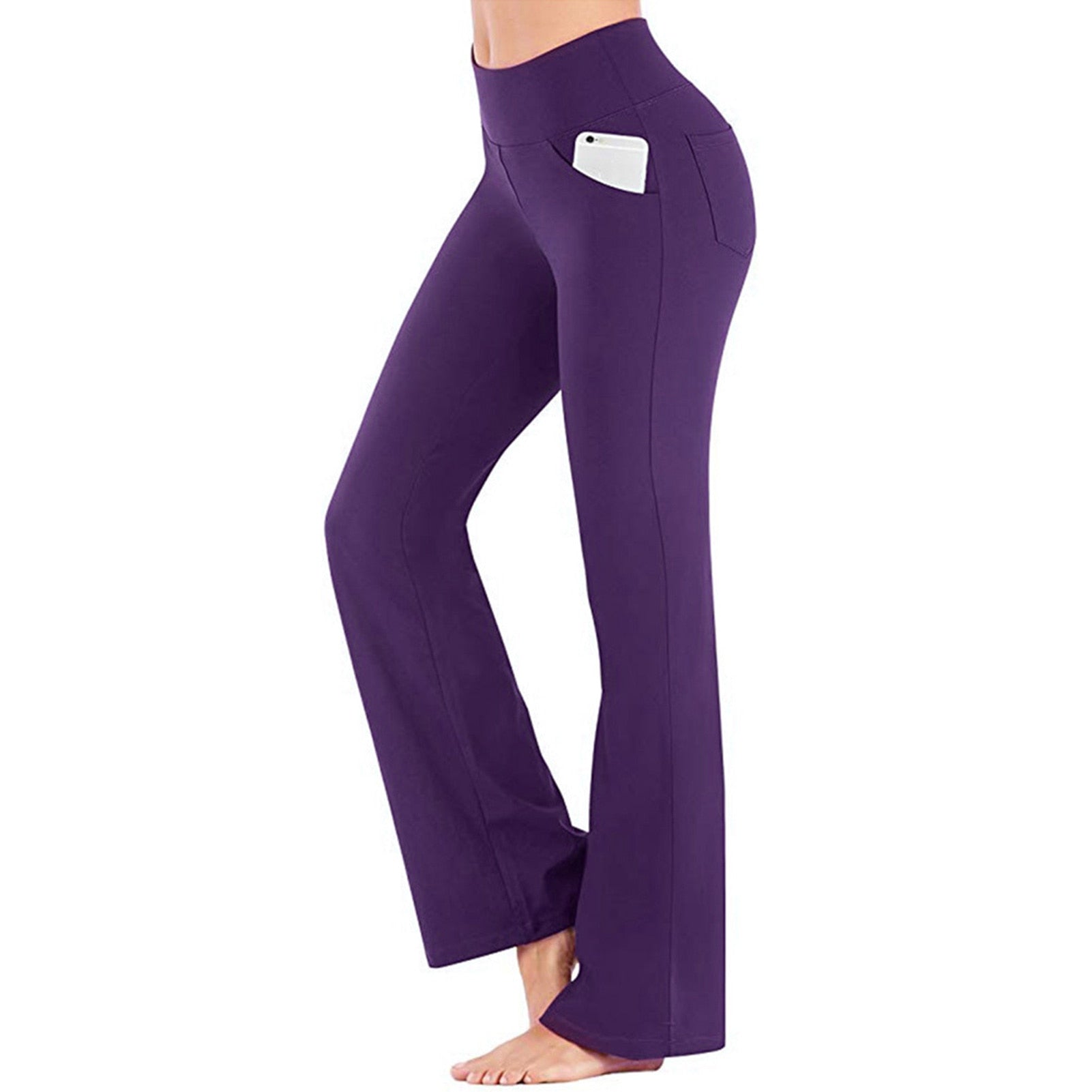 Women High Waisted Sport Trousers Purple