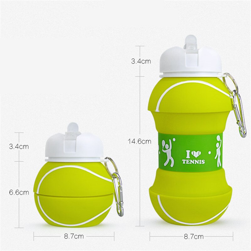 Sports Silicone Fold Wate Bottle 550ML Tennis