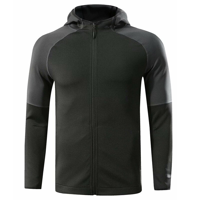 Men Quick Dry Hooded Fitness Sport Jacket
