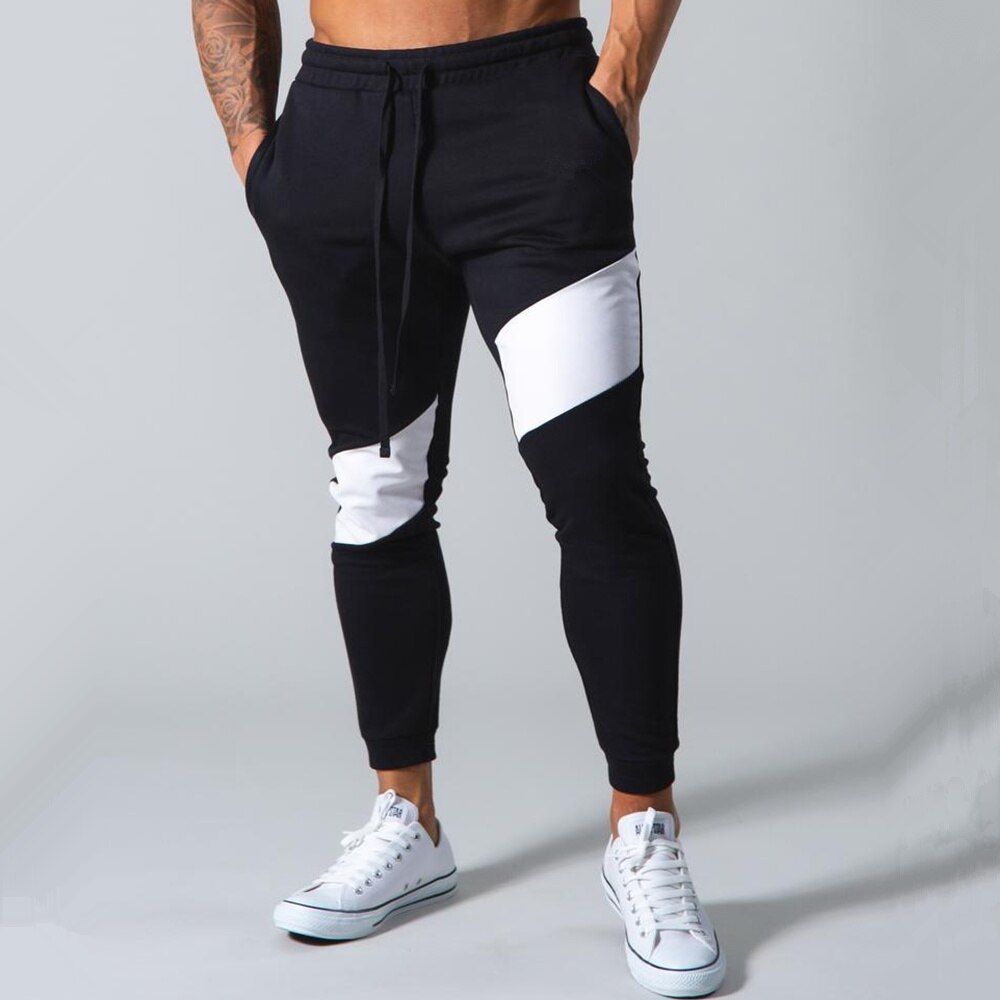 Men Gym Fitness Cotton Joggers Black