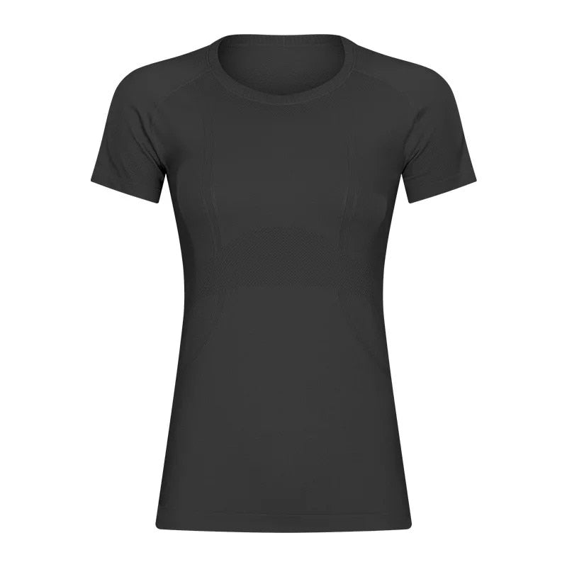 Printed OCEAN Knitted Yoga Sports Shirt Black China