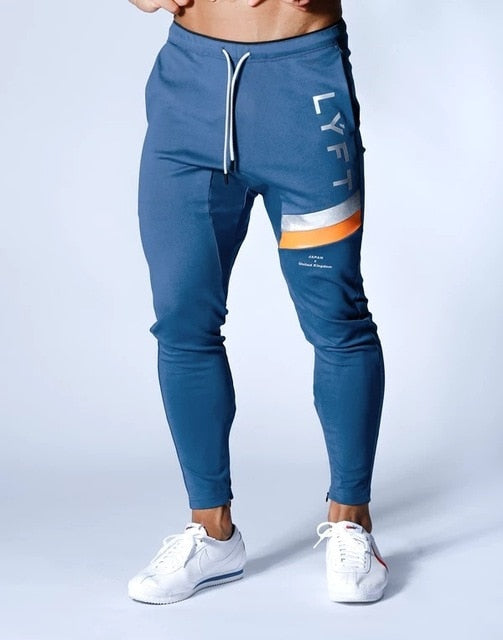 Men Cotton GYM Pants LY-2 blue