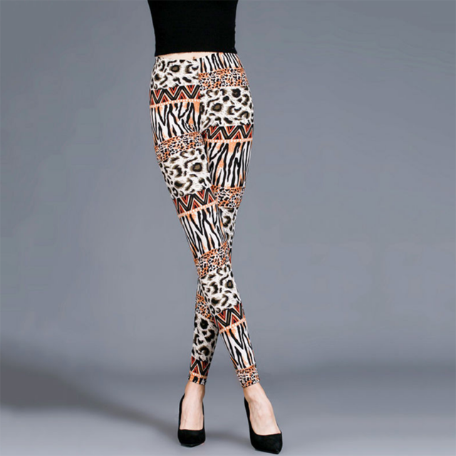 Women Leopard Print Gym Pants Patchwork Leopard