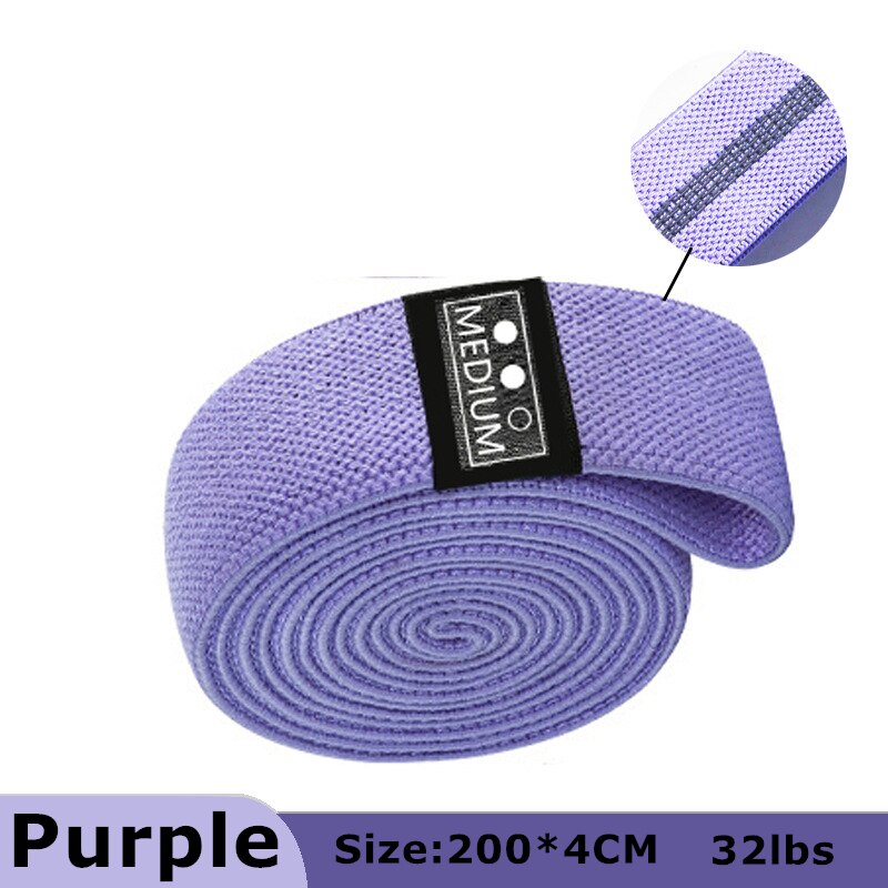 Gym Assist Leg Exercise Resistance Bands Purple(200X4cm)32lb