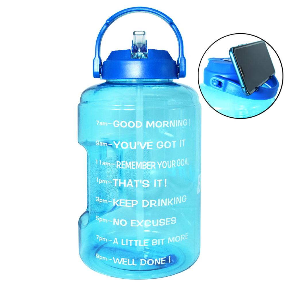 Wide Mouth Gallon Motivational Water Bottle Sky Blue