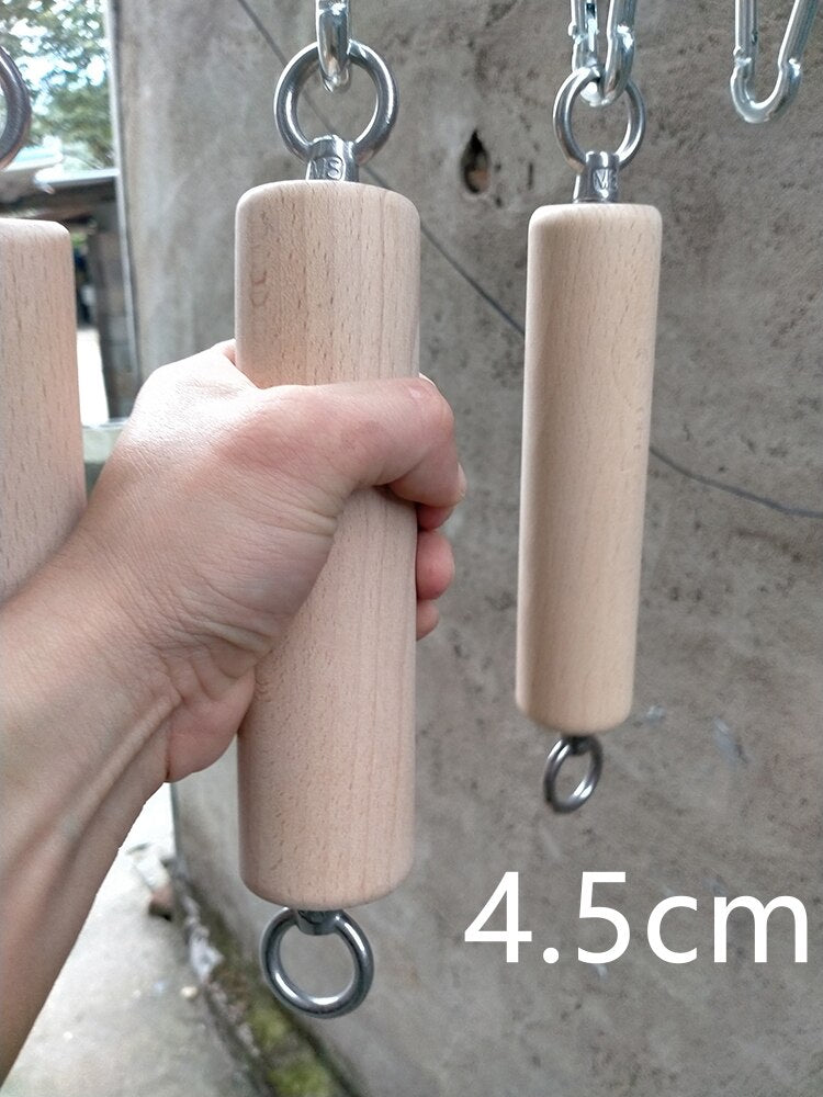 Home Gym Wooden Hand Grips 4.5 cm